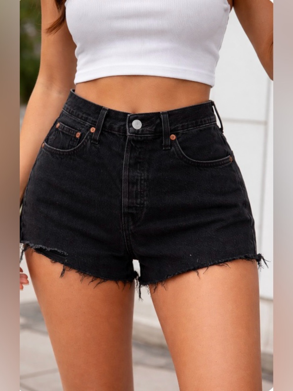 Women Levi Strauss & co Classic Black Denim Women Shorts- cut offs size 31